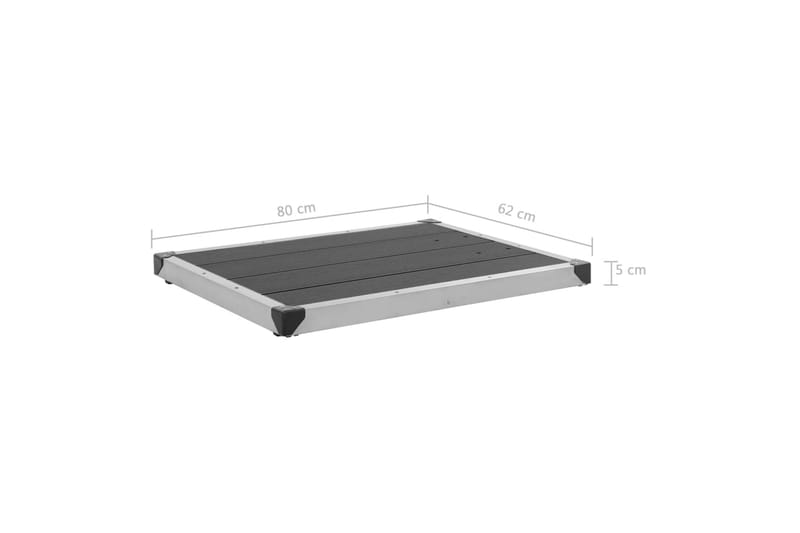 Ulkosuihkualusta WPC ruostumaton teräs 80x62 cm harmaa - Harmaa - Piha & ulkoaltaat - Uima-allas, poreallas & sauna - Ulkosuihkut - Ulkosuihkut ilman lämmitystä