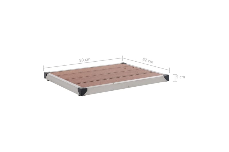 Ulkosuihkualusta WPC ruostumaton teräs 80x62 cm ruskea - Ruskea - Piha & ulkoaltaat - Uima-allas, poreallas & sauna - Ulkosuihkut - Ulkosuihkut ilman lämmitystä