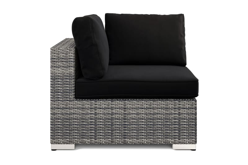 Bahamas Kulmamoduuli Ulkokäyttöön Polyrottinkia - Harmaa - Puutarhakalusteet - Tarvikkeet ulos - Tee se itse-moduulit - Kulmamoduuli ulkosohva