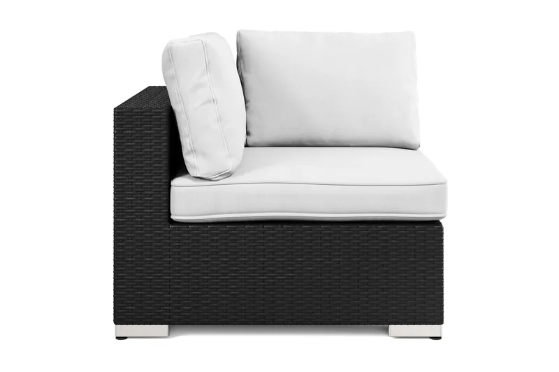 Bahamas Kulmamoduuli Ulkokäyttöön Polyrottinkia - Musta - Puutarhakalusteet - Tarvikkeet ulos - Tee se itse-moduulit - Kulmamoduuli ulkosohva