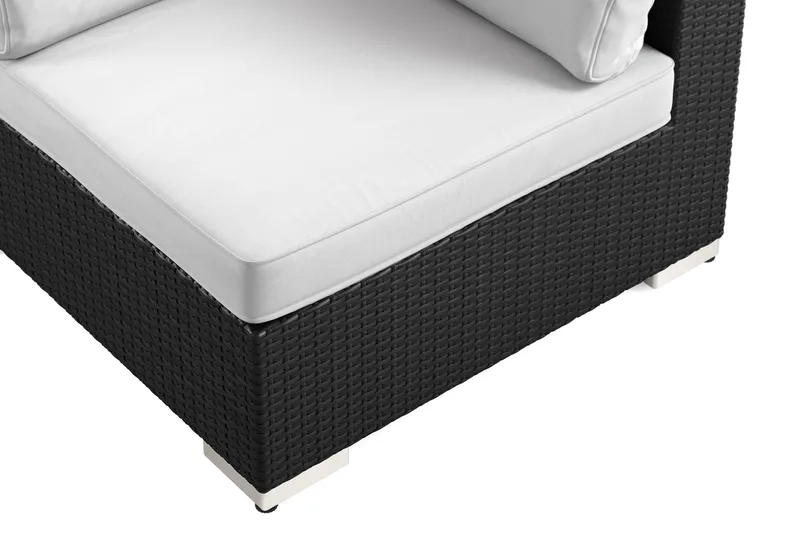 Bahamas Kulmamoduuli Ulkokäyttöön Polyrottinkia - Musta - Puutarhakalusteet - Tarvikkeet ulos - Tee se itse-moduulit - Kulmamoduuli ulkosohva