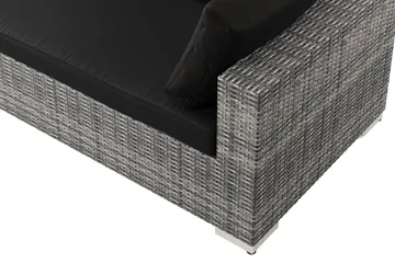 Bahamas Oikea Moduuli Ulkokäyttöön 140 cm Polyrottinkia - Harmaa - Puutarhakalusteet - Tarvikkeet ulos - Tee se itse-moduulit - Vasenmoduuli ulkosohva