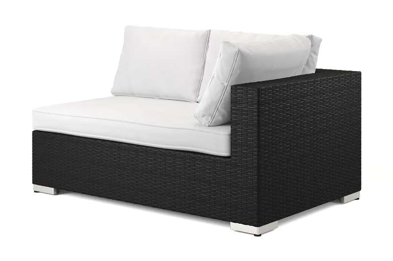 Bahamas Oikea Moduuli Ulkokäyttöön 140 cm Polyrottinkia - Musta - Puutarhakalusteet - Tarvikkeet ulos - Tee se itse-moduulit - Vasenmoduuli ulkosohva