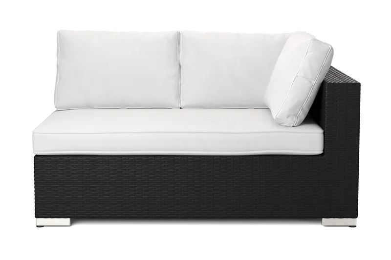 Bahamas Oikea Moduuli Ulkokäyttöön 140 cm Polyrottinkia - Musta - Puutarhakalusteet - Tarvikkeet ulos - Tee se itse-moduulit - Vasenmoduuli ulkosohva