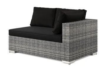 Bahamas Oikea Moduuli Ulkokäyttöön 140 cm Polyrottinkia - Harmaa - Puutarhakalusteet - Tarvikkeet ulos - Tee se itse-moduulit - Vasenmoduuli ulkosohva