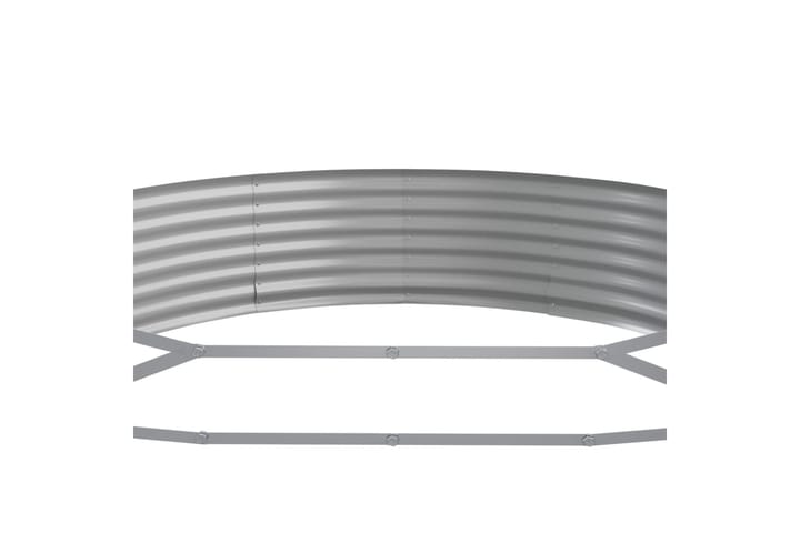 beBasic Puutarhakukkalaatikko jauhemaalattu teräs 450x140x36 cm hopea - Hopea - Ruukut ulkokäyttöön - Kukkalaatikko