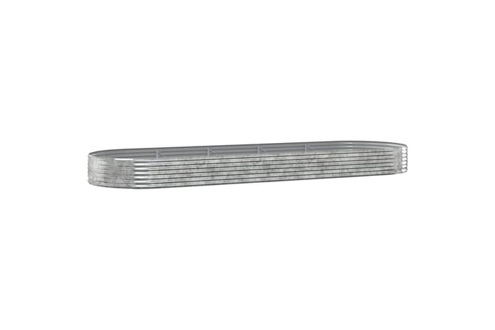 beBasic Puutarhakukkalaatikko jauhemaalattu teräs 450x140x36 cm hopea - Hopea - Ruukut ulkokäyttöön - Kukkalaatikko