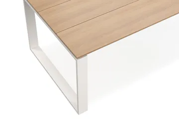 Devon suuri suorakulmainen ulkoruokapöytä 210x100 cm alumiinista - Beige - Puutarhakalusteet - Terassipöydät - Ruokapöytä terassille