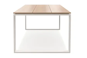 Devon suuri suorakulmainen ulkoruokapöytä 210x100 cm alumiinista - Beige - Puutarhakalusteet - Terassipöydät - Ruokapöytä terassille