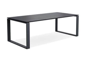 Devon suuri suorakulmainen ulkoruokapöytä 210x100 cm alumiinista - Musta - Puutarhakalusteet - Terassipöydät - Ruokapöytä terassille