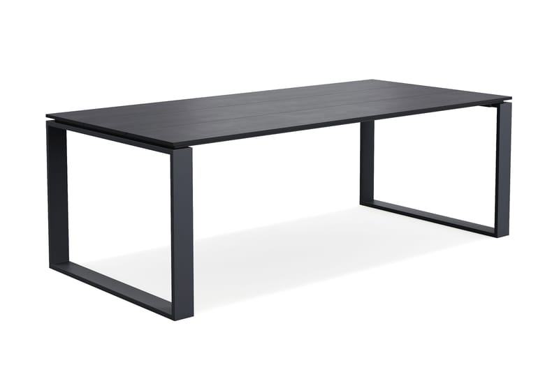 Devon suuri suorakulmainen ulkoruokapöytä 210x100 cm alumiinista - Musta - Puutarhakalusteet - Terassipöydät - Ruokapöytä terassille