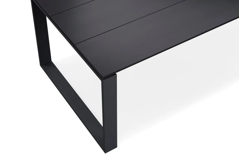 Devon suuri suorakulmainen ulkoruokapöytä 210x100 cm alumiinista - Musta - Puutarhakalusteet - Terassipöydät - Ruokapöytä terassille