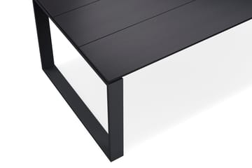 Devon suuri suorakulmainen ulkoruokapöytä 210x100 cm alumiinista - Musta - Puutarhakalusteet - Terassipöydät - Ruokapöytä terassille