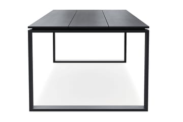 Devon suuri suorakulmainen ulkoruokapöytä 210x100 cm alumiinista - Musta - Puutarhakalusteet - Terassipöydät - Ruokapöytä terassille