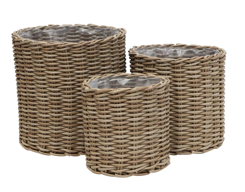 ENS Istutuskori Pyöreä 2 kpl 3-setti, Harmaa