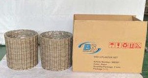 ENS Istutuskori Pyöreä 2 kpl 3-setti - Harmaa - Piha & ulkoaltaat - Viljely & puutarhanhoito - Kasvatus - Kukkaruukku & Istutusastia - Kukkalaatikko