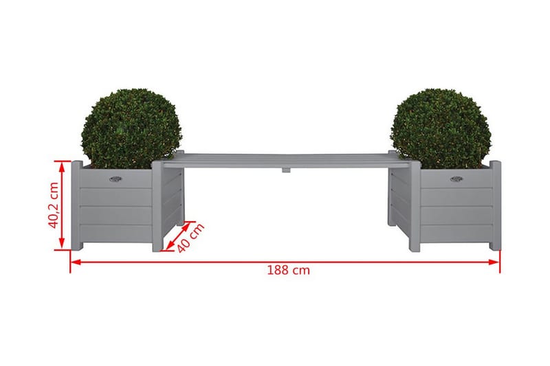 Esschert Design Kukkalaatikot Siltapenkillä Harmaa CF33G - Harmaa - Ruukut ulkokäyttöön - Kukkalaatikko