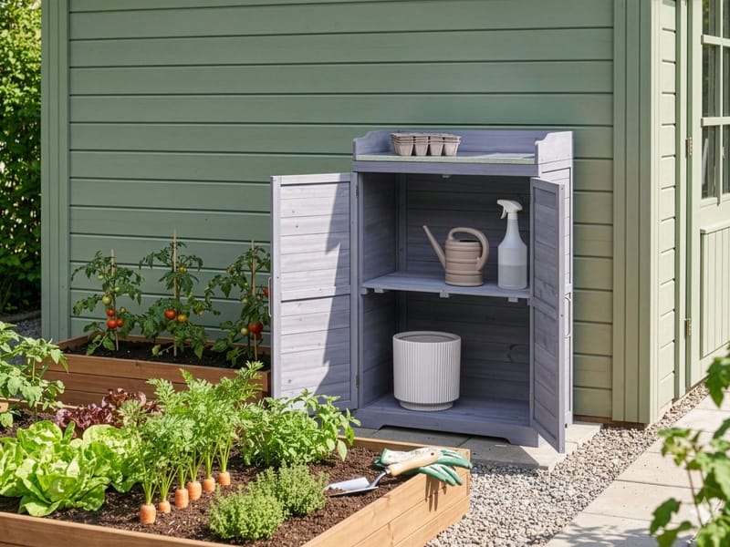 Istutuspenkki Tereville kuusipuu 45x67 cm - Harmaa/Valkoinen - Piha & ulkoaltaat - Viljely & puutarhanhoito - Kasvatus - Kukkaruukku & Istutusastia - Viljelylaatikko