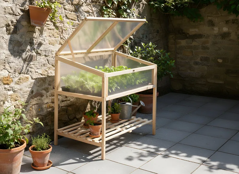 Kasvihuone parvekkeelle Aranova kuusipuu 58 cm - Ruskea/läpinäkyvä - Piha & ulkoaltaat - Viljely & puutarhanhoito - Kasvatus - Kukkaruukku & Istutusastia - Istutuslaatikko