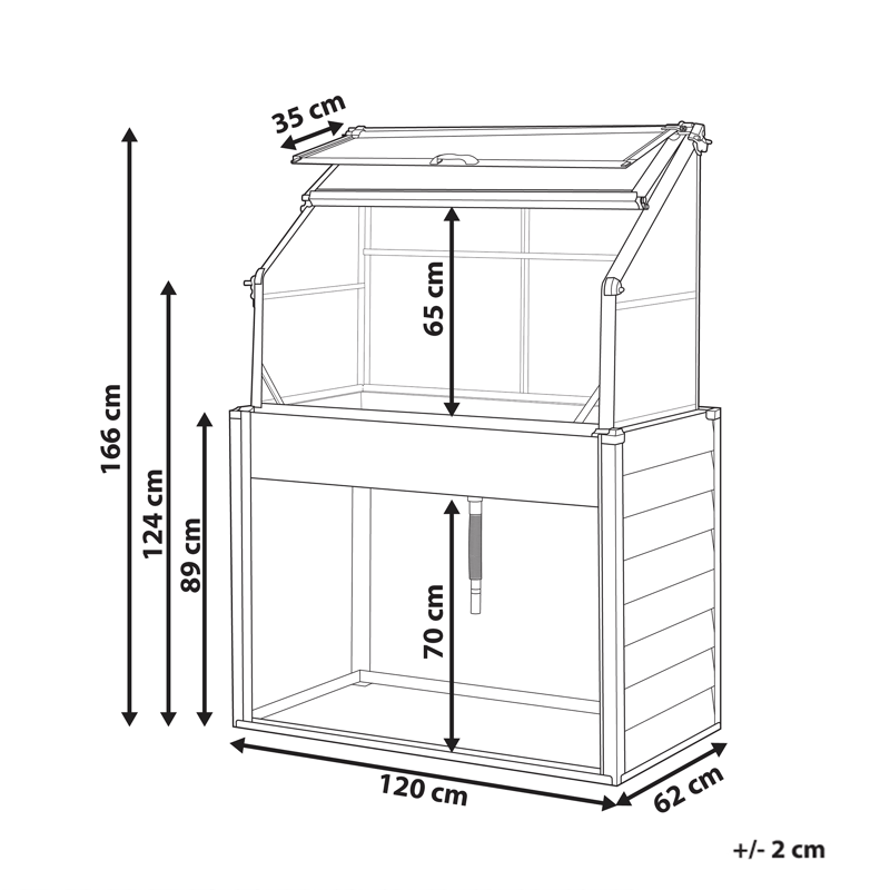 Kasvihuone parvekkeelle Novoli 62 cm - Valkoinen - Piha & ulkoaltaat - Viljely & puutarhanhoito - Kasvatus - Kukkaruukku & Istutusastia - Istutuslaatikko
