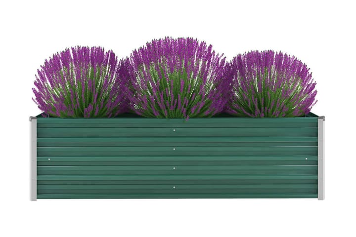 Korotettu kukkalaatikko galvanoitu teräs 160x40x45 cm vihreä - Vihreä - Ruukut ulkokäyttöön - Kukkalaatikko