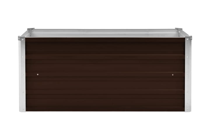 Korotettu kukkalaatikko ruskea 100x40x45 cm galvanoitu teräs - Ruskea - Ruukut ulkokäyttöön - Kukkalaatikko