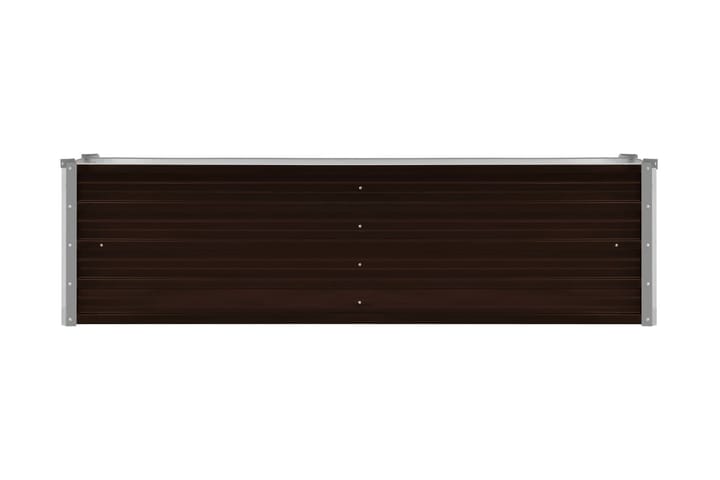 Korotettu kukkalaatikko ruskea 160x40x45 cm galvanoitu teräs - Ruskea - Ruukut ulkokäyttöön - Kukkalaatikko