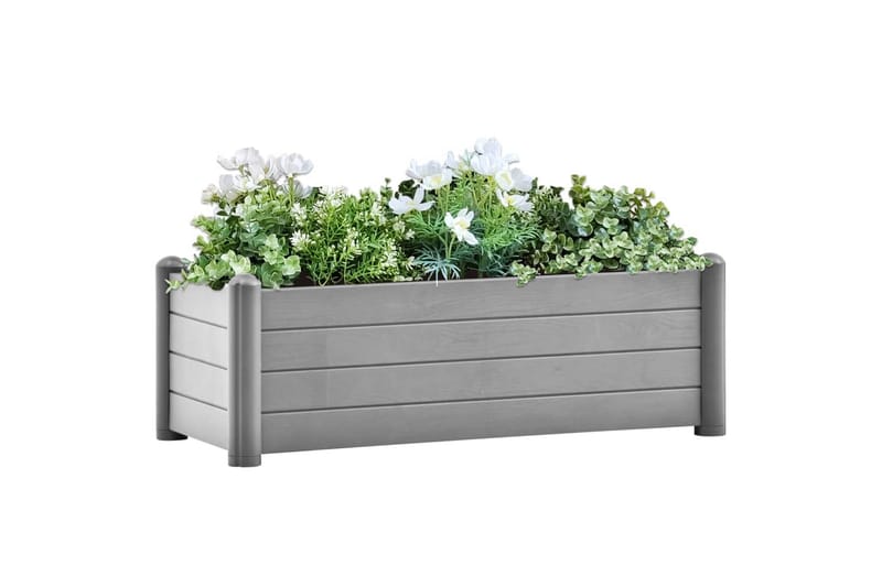 Korotettu kukkalaatikko PP kivenharmaa 100x43x35 cm - Harmaa - Piha & ulkoaltaat - Viljely & puutarhanhoito - Kasvatus - Kukkaruukku & Istutusastia - Kukkalaatikko