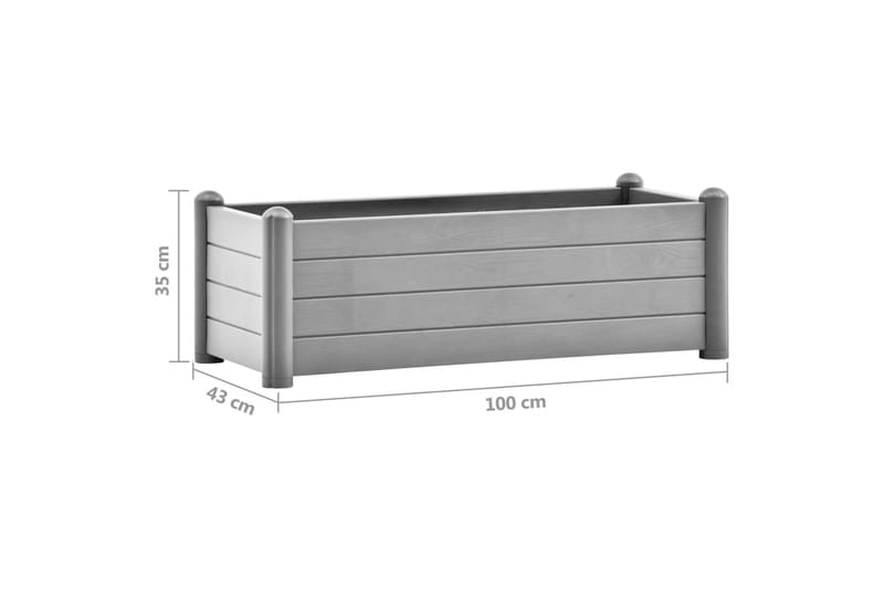 Korotettu kukkalaatikko PP kivenharmaa 100x43x35 cm - Harmaa - Piha & ulkoaltaat - Viljely & puutarhanhoito - Kasvatus - Kukkaruukku & Istutusastia - Kukkalaatikko