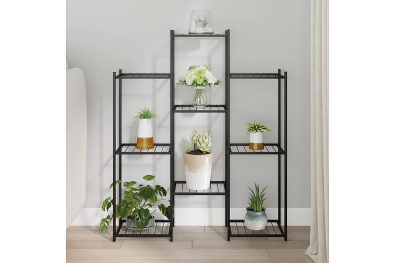Kukkateline 83x25x100 cm musta rauta - Musta - Piha & ulkoaltaat - Viljely & puutarhanhoito - Kasvatus - Kukkaruukku & Istutusastia - Kukkateline & kukkahylly