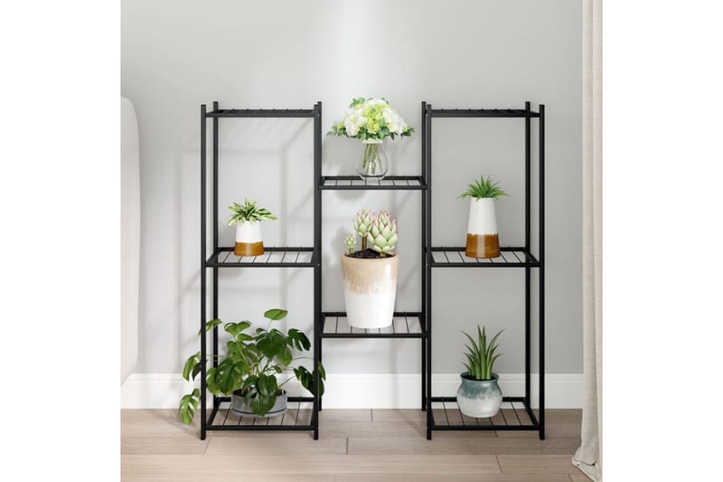 Kukkateline 83x25x80 cm musta rauta - Musta - Piha & ulkoaltaat - Viljely & puutarhanhoito - Kasvatus - Kukkaruukku & Istutusastia - Kukkateline & kukkahylly