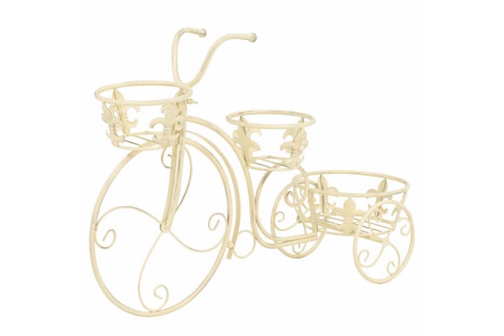 Kukkateline polkupyörän muotoinen vintagetyylinen metalli - Valkoinen - Kukkateline & kukkahylly