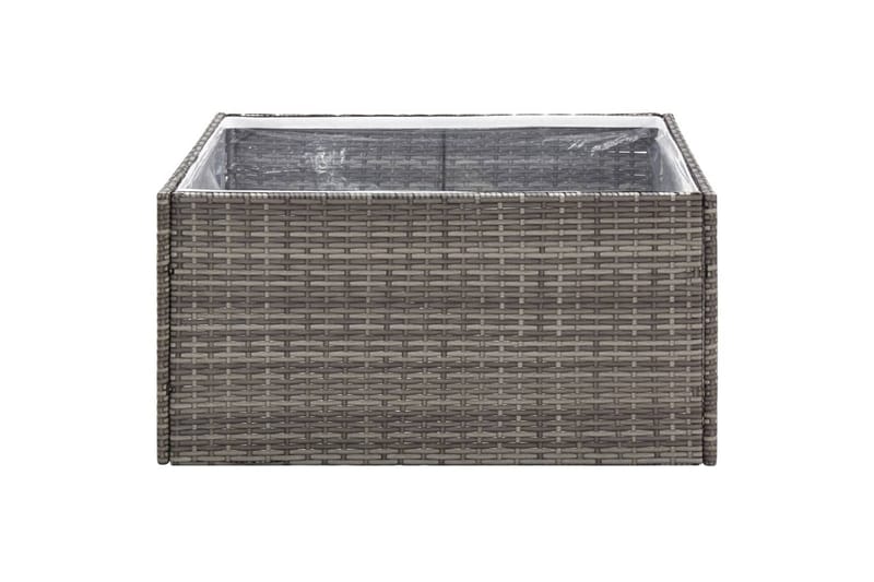 Kukkalaatikko harmaa 80x80x40 cm polyrottinki - Harmaa - Piha & ulkoaltaat - Viljely & puutarhanhoito - Kasvatus - Kukkaruukku & Istutusastia - Kukkalaatikko