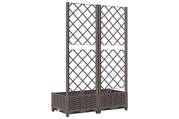 Kukkalaatikko säleiköllä ruskea 80x40x121,5 cm PP - Ruskea - Piha & ulkoaltaat - Viljely & puutarhanhoito - Kasvatus - Kukkaruukku & Istutusastia - Kukkalaatikko