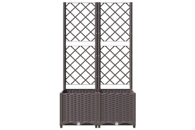 Kukkalaatikko säleiköllä ruskea 80x40x136 cm PP - Ruskea - Piha & ulkoaltaat - Viljely & puutarhanhoito - Kasvatus - Kukkaruukku & Istutusastia - Kukkalaatikko