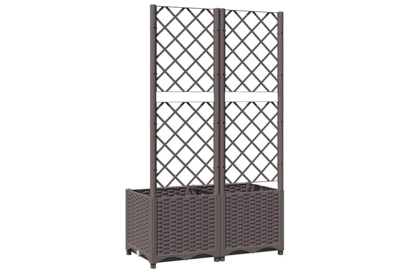 Kukkalaatikko säleiköllä ruskea 80x40x136 cm PP - Ruskea - Piha & ulkoaltaat - Viljely & puutarhanhoito - Kasvatus - Kukkaruukku & Istutusastia - Kukkalaatikko