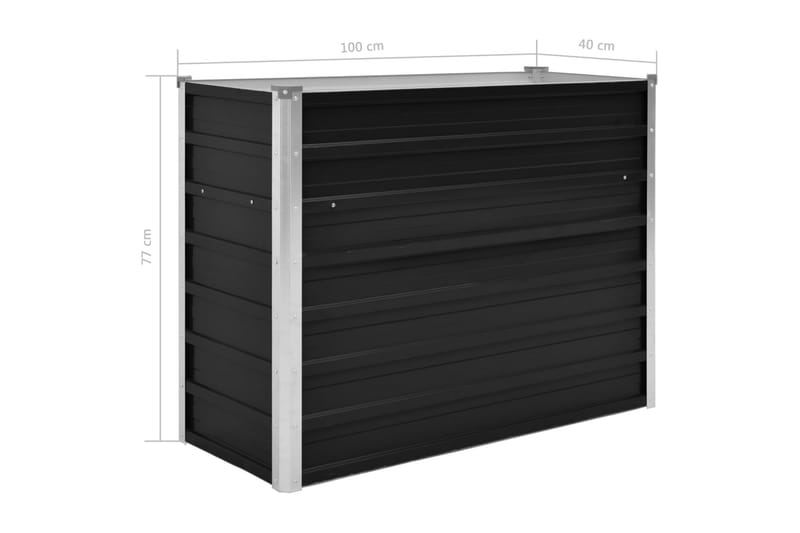 Korotettu kukkalaatikko antrasiitti 100x40x77 cm galv. teräs - Antrasiitti - Piha & ulkoaltaat - Viljely & puutarhanhoito - Kasvatus - Kukkaruukku & Istutusastia - Kukkalaatikko