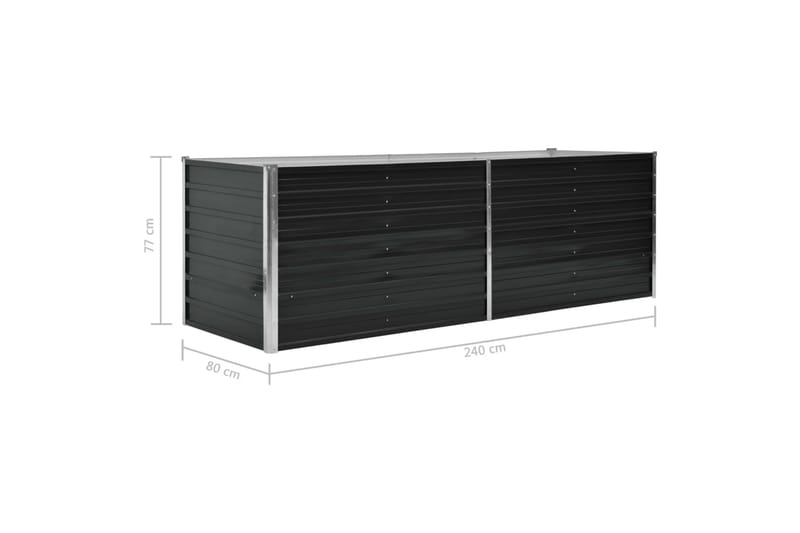 Korotettu kukkalaatikko antrasiitti 240x80x77 cm galv. teräs - Antrasiitti - Piha & ulkoaltaat - Viljely & puutarhanhoito - Kasvatus - Kukkaruukku & Istutusastia - Kukkalaatikko