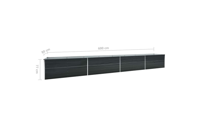 Korotettu kukkalaatikko galv. teräs 600x80x77 cm antrasiitti - Antrasiitti - Piha & ulkoaltaat - Viljely & puutarhanhoito - Kasvatus - Kukkaruukku & Istutusastia - Kukkalaatikko