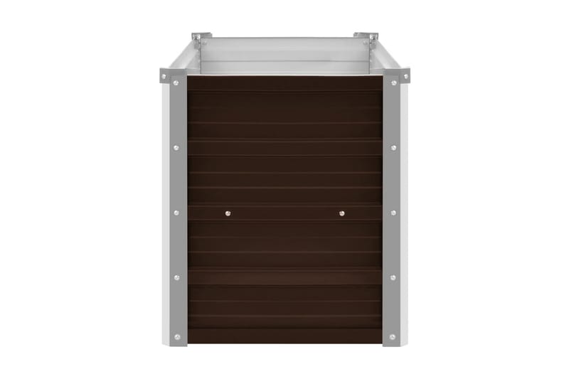 Korotettu kukkalaatikko ruskea 100x40x45 cm galvanoitu teräs - Ruskea - Piha & ulkoaltaat - Viljely & puutarhanhoito - Kasvatus - Kukkaruukku & Istutusastia - Kukkalaatikko