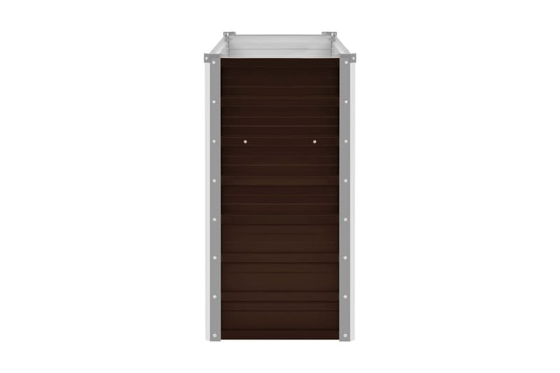 Korotettu kukkalaatikko ruskea 100x40x77 cm galvanoitu teräs - Ruskea - Piha & ulkoaltaat - Viljely & puutarhanhoito - Kasvatus - Kukkaruukku & Istutusastia - Kukkalaatikko