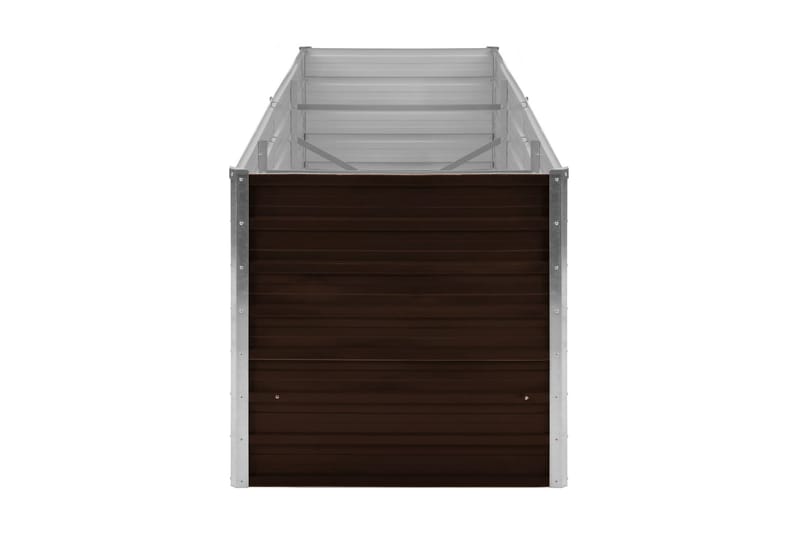 Korotettu kukkalaatikko ruskea 240x80x77 cm galvanoitu teräs - Ruskea - Piha & ulkoaltaat - Viljely & puutarhanhoito - Kasvatus - Kukkaruukku & Istutusastia - Kukkalaatikko