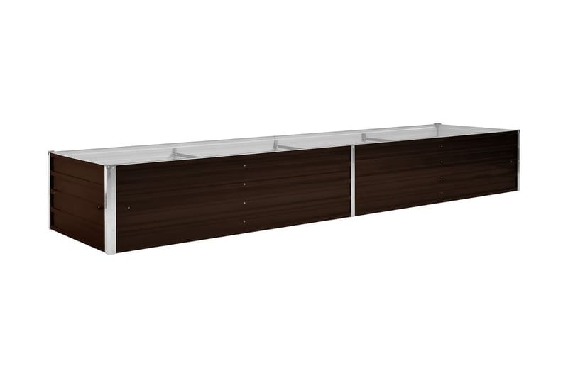 Korotettu kukkalaatikko ruskea 320x80x45 cm galvanoitu teräs - Ruskea - Piha & ulkoaltaat - Viljely & puutarhanhoito - Kasvatus - Kukkaruukku & Istutusastia - Kukkalaatikko