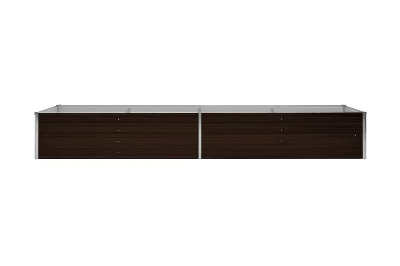 Korotettu kukkalaatikko ruskea 320x80x45 cm galvanoitu teräs - Ruskea - Piha & ulkoaltaat - Viljely & puutarhanhoito - Kasvatus - Kukkaruukku & Istutusastia - Kukkalaatikko