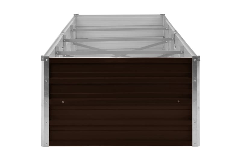 Korotettu kukkalaatikko ruskea 320x80x45 cm galvanoitu teräs - Ruskea - Piha & ulkoaltaat - Viljely & puutarhanhoito - Kasvatus - Kukkaruukku & Istutusastia - Kukkalaatikko
