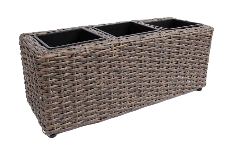Kukkalaatikko Wicker 48x18xH18 cm Tummanruskea, undefined