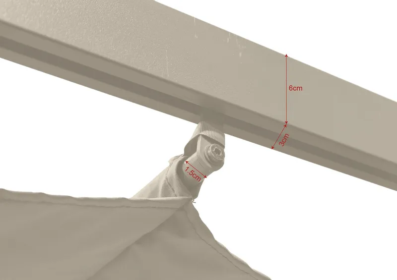 Porto suuri pergola 4x3 m alumiinia, katto - Beige - Piha & ulkoaltaat - Grillaus - Grillitarvikkeet - Grilliteltta