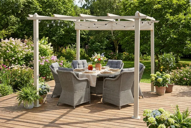 Porto suuri pergola 4x3 m alumiinia, katto - Beige - Piha & ulkoaltaat - Grillaus - Grillitarvikkeet - Grilliteltta