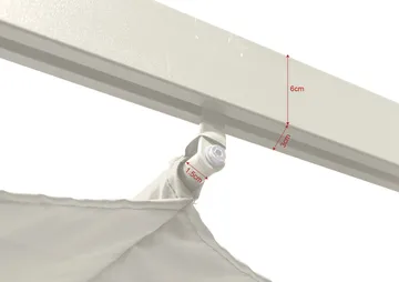 Porto suuri pergola 4x3 m alumiinia, katto - Valkoinen - Piha & ulkoaltaat - Grillaus - Grillitarvikkeet - Grilliteltta