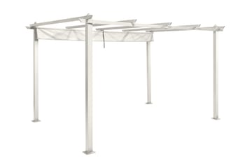 Porto suuri pergola 4x3 m alumiinia, katto - Valkoinen - Piha & ulkoaltaat - Grillaus - Grillitarvikkeet - Grilliteltta